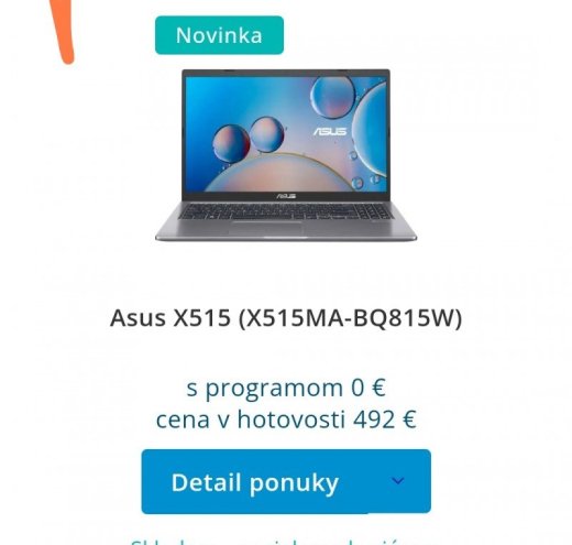 Predám nový notebook Asus nerozbaleny ešte