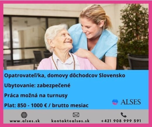 Opatrovateľka v domove dôchodcov, Slovensko
