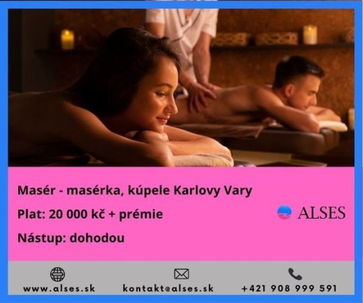 Masér/ka na turnusy, Karlovy Vary