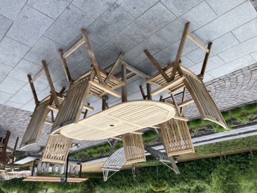 TEAK - Rozt.stol a 6 poloh. stoliciek