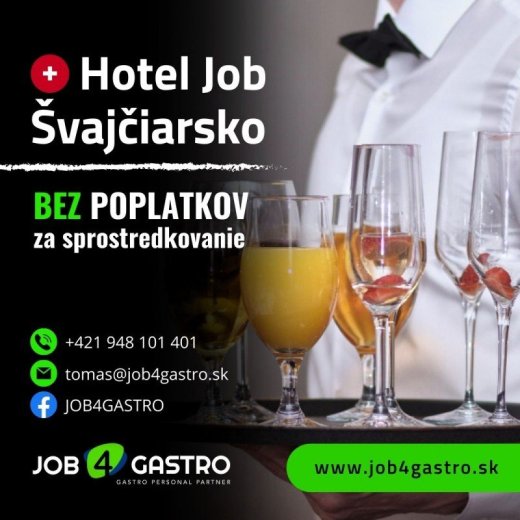 Čašník Chef de Rang, Švajčiarsko, 4600 CHF Brutto