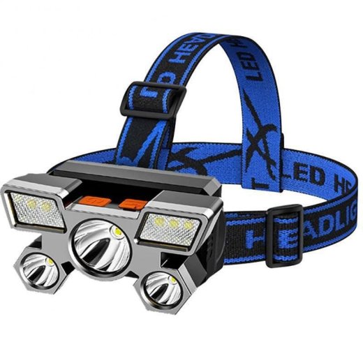 Čelovka USB nabíjacia s 9 LED svetlami + batéria