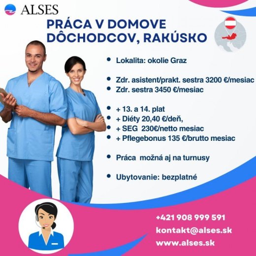 Práca v domove dôchodcov,Rakúsko- zdravotná sestra