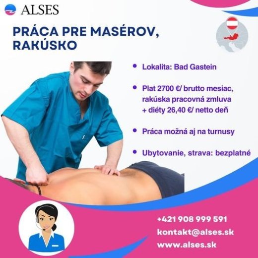 Medicínsky masér v reha klinike, Rakúsko
