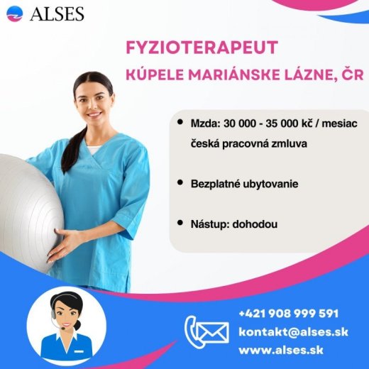 Fyzioterapeut s ubytovaním, kúpele Mariánske Lázne