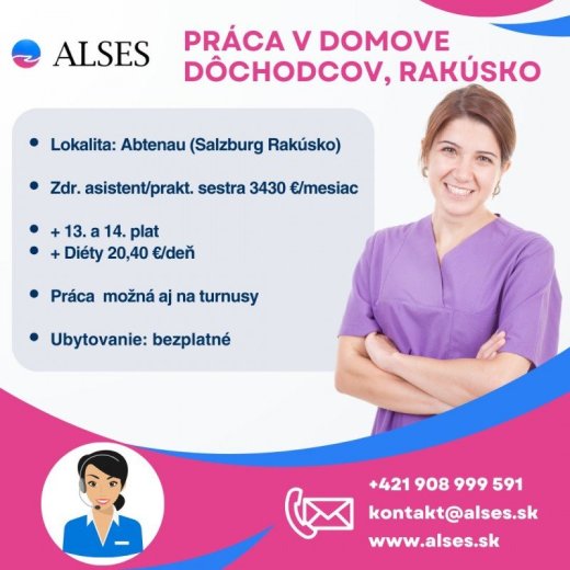 Praktická sestra Rakúsko, turnusy, ubytovanie
