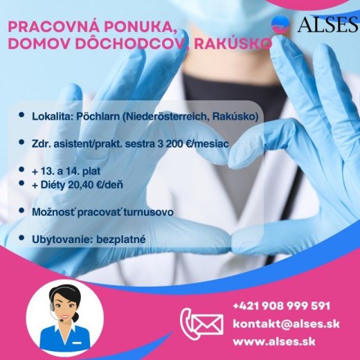 Praktická sestra, domov dôchodcov Pöchlarn Rakúsko