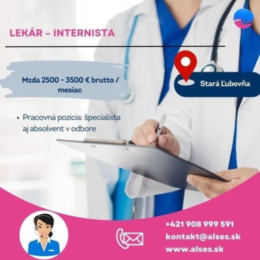 Lekár - Internista, okres Stará Ľubovňa