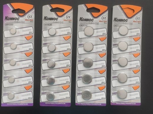3V batéria CR1220, CR1620, CR2016, CR202, sada 5ks