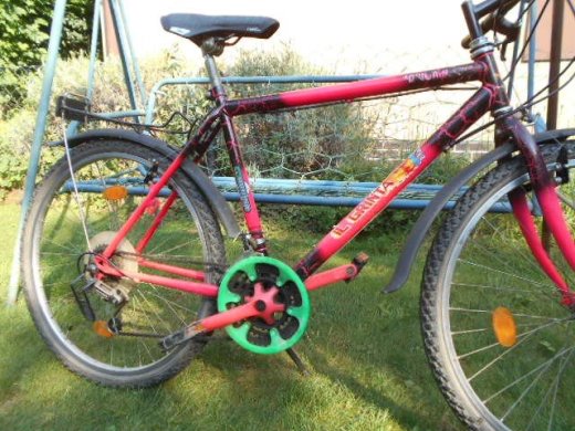 Horský bicykel na fotke