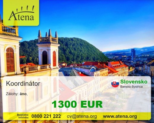 HR Koordinátor s angličtinou (C1): Plat až 2 000 €