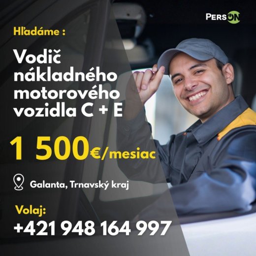 Vodič nákladného motorového vozidla C + E