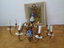 Starobilý holandský porcelánový luster,funkčný