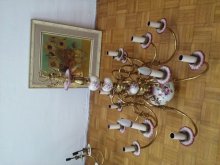 Starobilý holandský porcelánový luster,funkčný