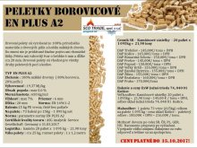Drevené vykurovacie borovicové peletky EN PLUS A2