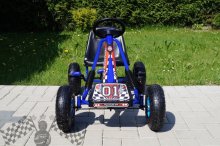 Šlapacia moto kára na pedále F1 - modrá