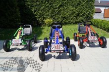 Šlapacia moto kára na pedále F1 - modrá