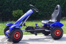 Veľká šlapacia moto kára F2 - modrá