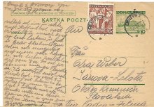 Kor.lístky Cieszyn-Janova Lehota 10.8.-28.8.1939