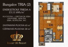 3 izbový nízkoenergetický bungalov na kľúč