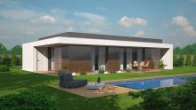 4+kk eco bungalov s rovnou strechou na kľúč