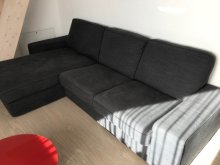 3-pohovka s ležadlom, farba antracit