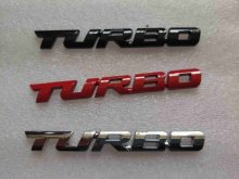 3D logo TURBO z kovovej zliatiny,pochromované