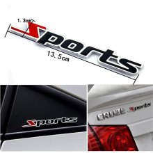 3D logo SPORTS z kovovej zliatiny,pochromované