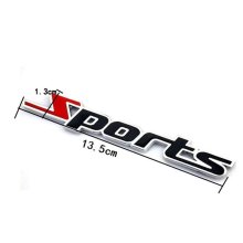 3D logo SPORTS z kovovej zliatiny,pochromované