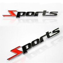 3D logo SPORTS z kovovej zliatiny,pochromované