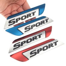 3D logo SPORT z kovovej zliatiny,pochromované