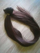 Clip in sada DE-LUXE, 57 cm tmavý gaštan
