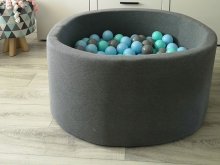 Tmavo Sivý suchý bazén + 300 loptičiek podľa výber