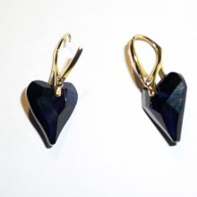 NÁUŠNICE SRDCE SWAROVSKI ELEMENTS DARK INDIGO 17mm