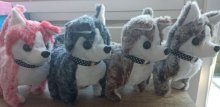 Psík HUSKY štekajúci na baterky 20cm
