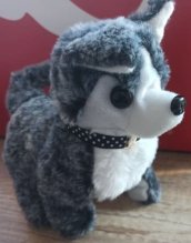 Psík HUSKY štekajúci na baterky 20cm