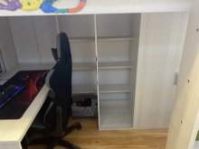Poschodová posteľ so stolom a skriňou Higher