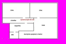 Veľký tehlový 2-izbový byt centrum mesta( P. Námestie 82m2)