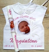 Košieľky na krst s fotom bábätka