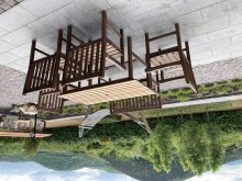 TEAK - Masivny set s lavicou