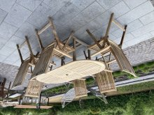 TEAK - Rozt.stol a 6 poloh. stoliciek