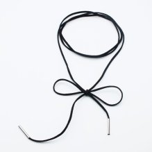 Dlhý Chocker náhrdelník - čierna koža