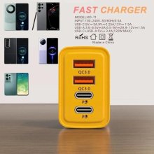 120W Rychlonabíječka GaN 4portová PD USB Typu-C