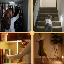 Nočné svetlo s 8 LED svetlami, čidlom pohybu