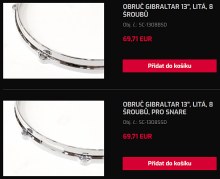 Die-Cast Snare Hoops 13" Liate Obruče Na Rytmičák