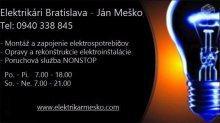 Elektrikár Bratislava - Poruchová služba nonstop